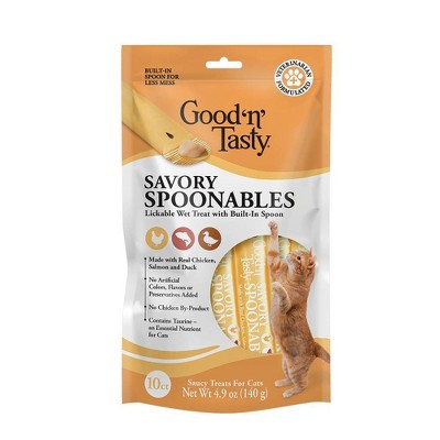 Good 'n' Tasty Spoonables Chicken, Duck and Salmon Flavor Cat Treats - 4.9oz/10ct