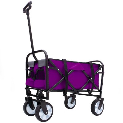 Minimeetall Strap , Collapsible Foldable Wagon Cart with strapping system Beach Wagon , Utility Cart purple