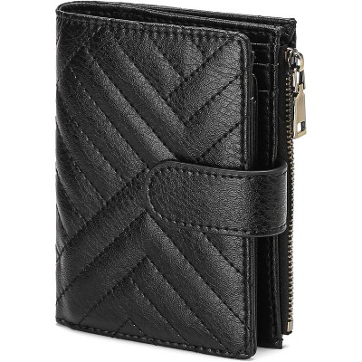 FATMOON Small Wallets for Women,Leather RFID Blocking,Bifold Zipper Pocket Wallet,Card Case Purse with ID Window,Applies to Gift