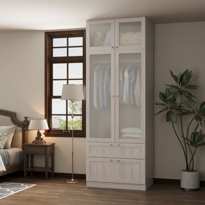 Famapy Modular Gray Combination Wardrobe: Customizable & Spacious Storage Solution