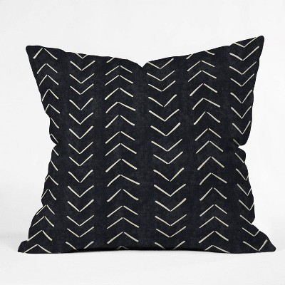 Becky Bailey Mud Cloth Big Arrows Square Throw Pillow Black/White - Deny Designs
