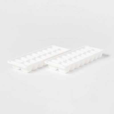 2pk Ice Cube Tray White - Brightroom™: Polypropylene, 16 Cavities, Dishwasher-Safe, Ice Molds for Freezer