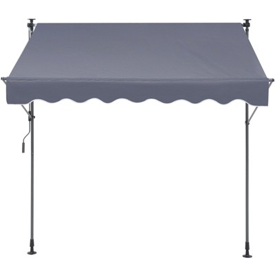 VEVOR Manual Retractable Awning, 118" Outdoor Retractable Patio Awning Sunshade Shelter, Adjustable Patio Door Window Awning Canopy