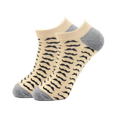 Mustache Pattern Ankle Socks (Men's Sizes, Adult Large) from the Sock Panda