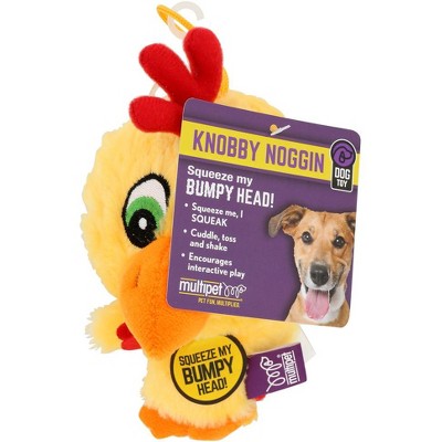 Multipet Dog Toy Knobby Noggins Plush - Case of 3