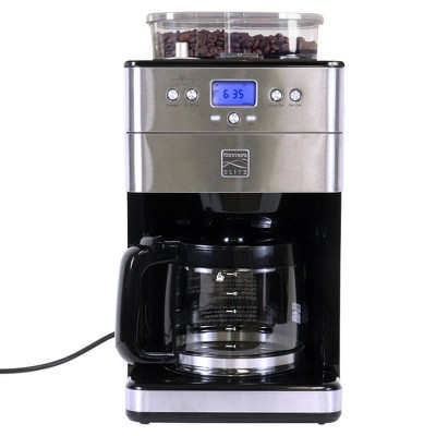 Kenmore Elite 12c Grind and Brew Stainless Steel Drip Coffee Maker Brown: Programmable, 12 Cup Capacity, Electric