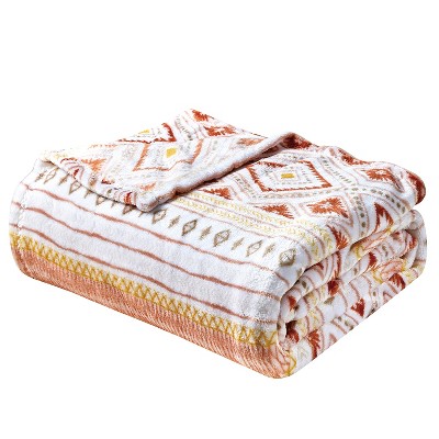 Plazatex Nayati Micro plush Decorative All Season Multi Color 50" X 70" Throw Blanket