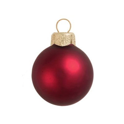 Northlight 40ct Bordeaux Red Matte Glass Christmas Ball Ornaments 1.5" (40mm)