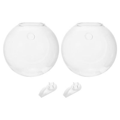 Unique Bargains High Boron Silicon Glass Home Office Decor Propagation Station Planters 4 x 3.3 Inch 2 Pcs