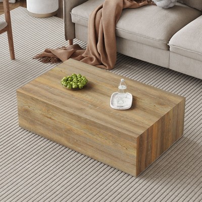 NicBex Modern 39.3" Rectangle Coffee Table with Wood Frame for Living Room and Bedroom