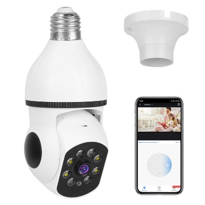 iMountek"E27 WiFi Bulb Camera 1080P FHD, Pan/Tilt, Motion Detection, Two-Way Audio & Night Vision"White