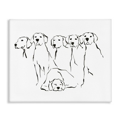 Stupell Industries Minimal Dogs Doodle Canvas Wall Art