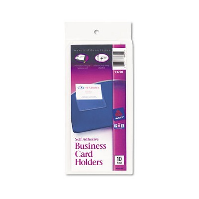 Avery Self-Adhesive Top-Load Business Card Holders, Clear, 10/Pack, 3.5" x 2"