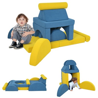 Qaba Modular Kids Play Couch, Kids Couch for Playroom or Bedroom, Foam Couch for Kids with Washable Cover for Toddlers 18+ Months
