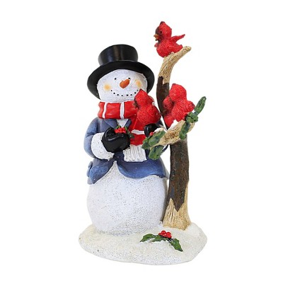 Christmas 8.75 In Snowman With Cardinals. , Holly Tree Snow (1PC)