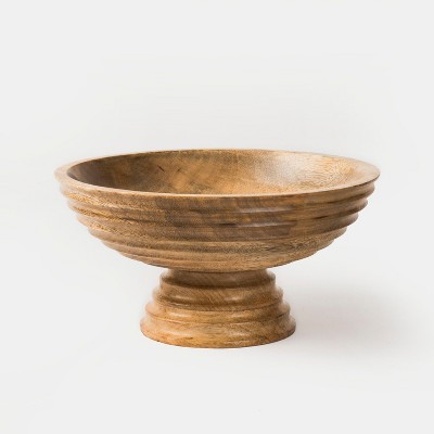 Mela Artisans Aranya Mangowood Pedestal Fruit Bowls