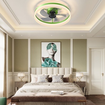 MAYEERTY Ceiling Fans with Lights Dimmable LED Embedded installation of thin modern