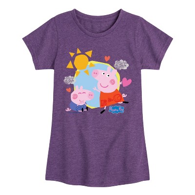 Girls' - Peppa Pig - George Sunny Days Fitted Short Sleeve Graphic T-Shirt