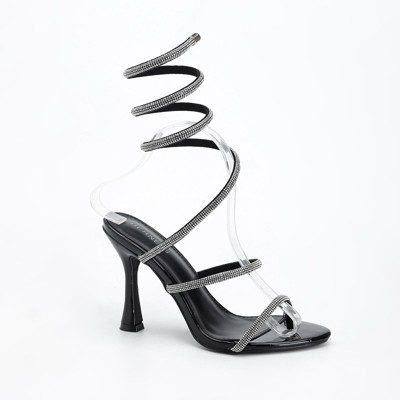 Berness Women's Alexandra Rhinestone Wrap Strap Heels