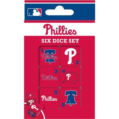 MasterPieces Officially Licensed MLB Philadelphia Phillies - 6 Piece D6 Gaming Dice Set Ages 6 and Up