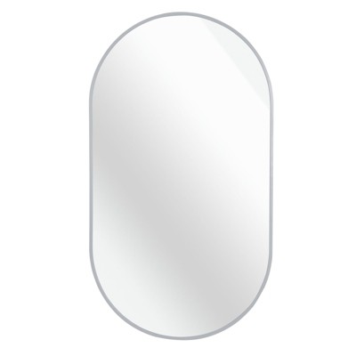 SEVOBAL Bathroom Vanity Mirrors Metal Oval Mirror Adjustable Viewing Angle Space-Saving Safe and Reliable for Rooms, Silver, 33"*20"*2.68"