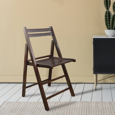 2pc Classic Solid Wood Folding Chair Set - Flora Home