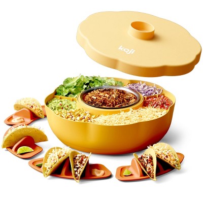 Koji 8pc Taco Stainless Steel Warming Tray and Serving Spinner