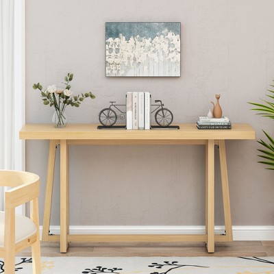 CAVINAS Minimalist Console Table with Sturdy Construction,Rectangular Entryway Table with Wood Grain Design,Console Table for Living Room