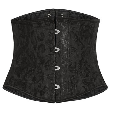 Allegra K Women's Floral Lace Up Corset Vintage Bustier Tube-Tops