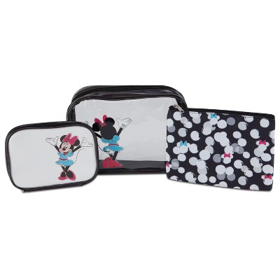 Minnie Mouse 3 Piece Cosmetic Case Set - Black