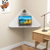 Costway Floating Corner Computer Desk Wall-mounted Study Writing Desk with Storage Shelf White/Black - 4 of 4