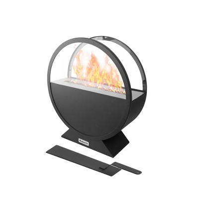 13.7" x 15.7" Round Bio-Ethanol Tabletop Fireplace, Indoor/Outdoor Smokeless Fire Pit