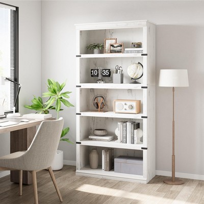 3/4/5 Tier Book Shelf, Farmhouse Book Case, Tall Shelf with Storage, Wooden Bookshelves for Living Room, Home Office