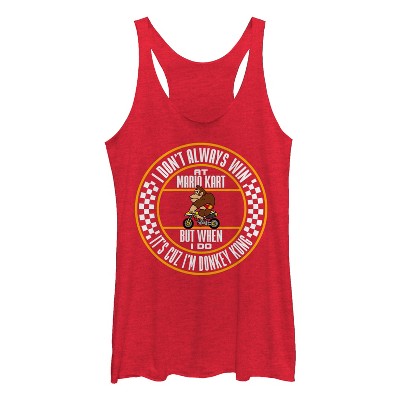 Women's Nintendo Win Mario Kart Cuz Donkey Kong Racerback Tank Top