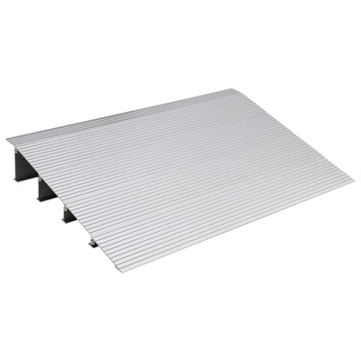 Rise Door Threshold Ramp, Aluminum Self Supporting Ramp, 800Lbs Load Capacity, Non-Slip Surface, Adjustable Telescoping Design