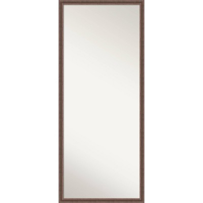 Amanti Art 27"x63" Non-Beveled Full Length Floor Leaner Mirror: Rustic Brown, Wood Frame, Wall Mount Option