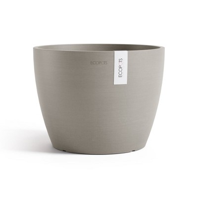 Ecopots Stockholm Durable Modern Round Indoor/Outdoor Recycled-Based Composite Flower Pot Planter