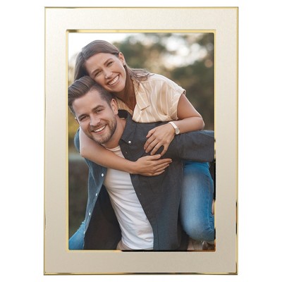 REGALWOVEN Home Room Modern Brushed Aluminum Real Glass Photo Frame 1 Pc