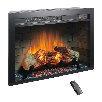 28-Inch Electric Fireplace Insert with Multicolored Flames