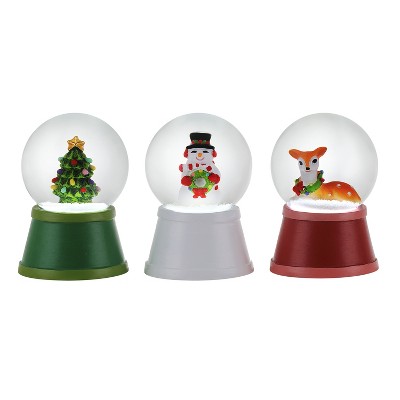 Mr. Christmas Set of 3 Mini Lit Snow Globes