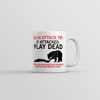 Crazy Dog Bear Attack Tip Mug Funny Sarcastic Animal Novelty Coffee Cup-11oz