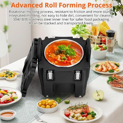 Acekool 22QT Insulated Food Carrier - Stainless Steel Hot Box with Stackable Base