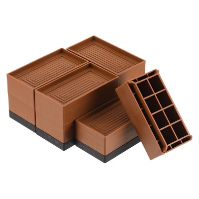Unique Bargains Heavy Duty Adjustable Bed Accessories and Parts Rectangle Furniture Risers 4 Pcs