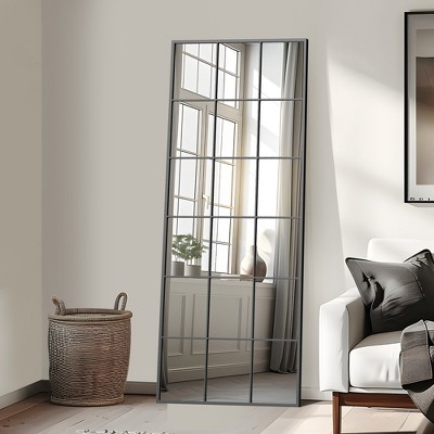Wooakway Black/Gold Accent Wall Mirror Ornate Full Length Mirror for Living Room Bedroom Entryway