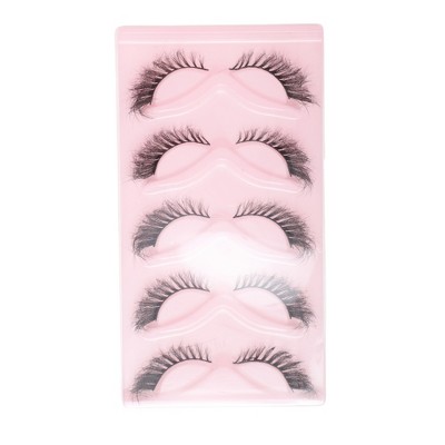 Unique Bargains Dense False Eyelashes QLF02 Black 5 Pair