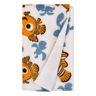 NoJo Disney Finding Nemo Orange, Teal, and White Sea Turtles Super Soft Cuddly Plush Baby Blanket