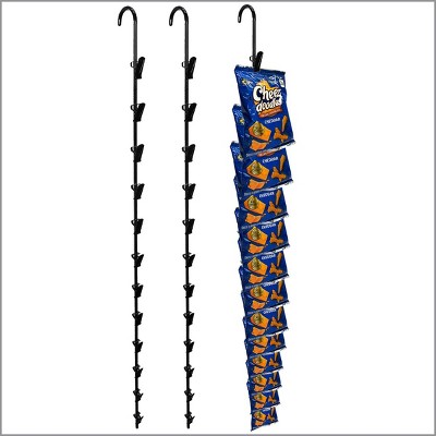 Clip Strip @ Home by LOLA – Metal Hanging Organizer with 12 Hooks for Pantry, Kitchen, Garage – Holds Snacks, Tools, Keys – Easy to Install