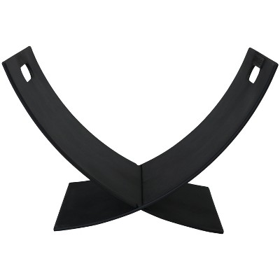 Sunnydaze Small Powder-Coated Steel Outdoor Firewood Log Rack - 30" - Black