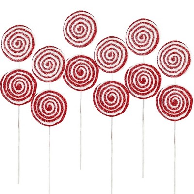 Whisen 19x7" Iced Lollipop Spray, Christmas Tree Ornaments for Holiday Party Decorations, Set of 6 - Multicolor
