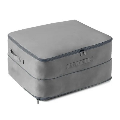 Racxily Large Foldable Storage Bag For Comforter Quilt Blanket Clothes Pillows Beddings Self Compression Organizer